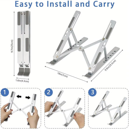 Adjustable Foldable Laptop Stand – 6 Angle Settings
