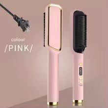 Electric Hot Comb Hair Straightener – 2-in-1 Straightening Brush, Negative Ion, Anti-Scalding, 80–220°C, Dual Voltage