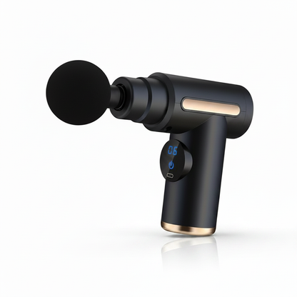 Massage gun side view studio shot