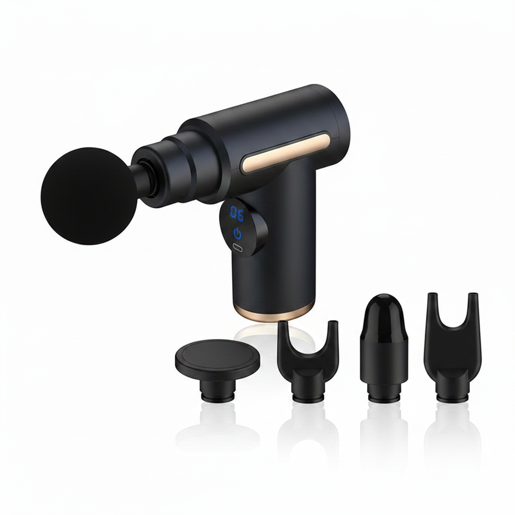 Massage gun with attachment heads